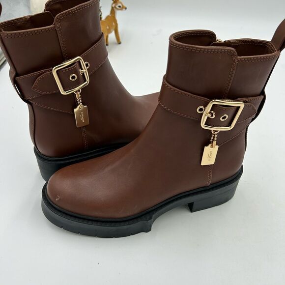 Women’s coach lug sole  leather boots size 5.5 US - Picture 10 of 11